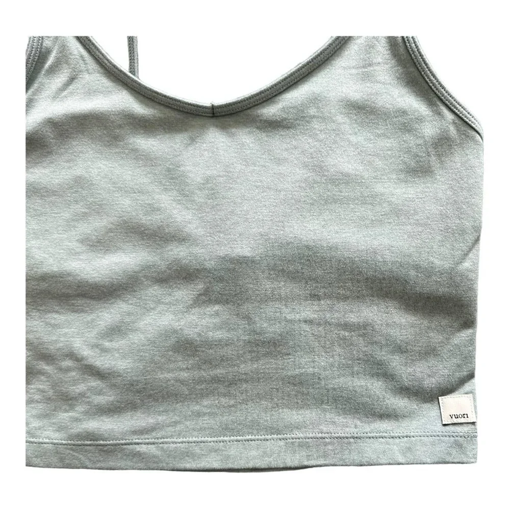 VUORI WOMENS SPORTS BRA TANK TOP BUILT IN BRA LIGHT GREEN SUPER SOFT.-Sold - Picture 3 of 4